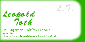 leopold toth business card